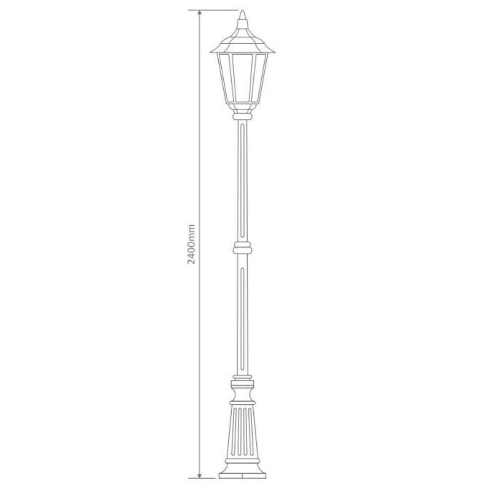 Domus GT-168 Chester Large - Single Head Tall Post Light-Domus Lighting-Ozlighting.com.au