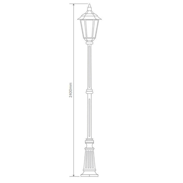 Domus GT-168 Chester Large - Single Head Tall Post Light-Domus Lighting-Ozlighting.com.au