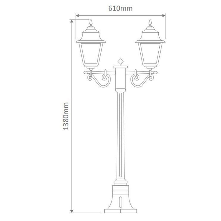 Domus GT-235 Paris - Twin Head Short Post Light-Domus Lighting-Ozlighting.com.au