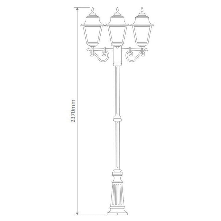 Domus GT-242 Paris - Triple Head Tall Post-Domus Lighting-Ozlighting.com.au