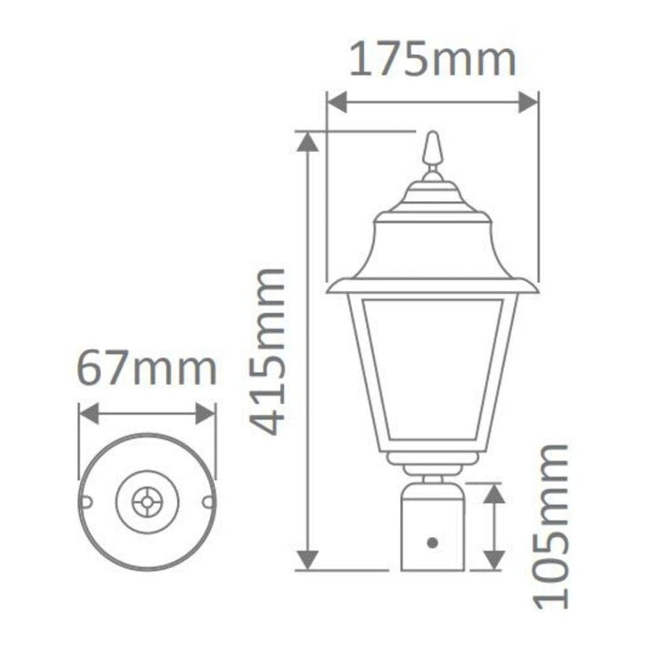 Domus GT-249 Paris - Exterior Post Top Light-Domus Lighting-Ozlighting.com.au