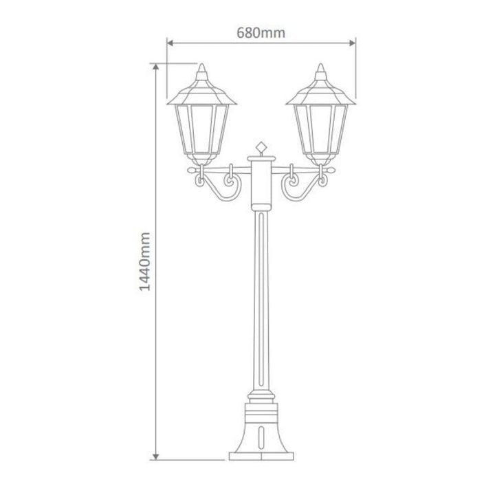 Domus GT-425 Turin - Twin Head Short Post Light-Domus Lighting-Ozlighting.com.au