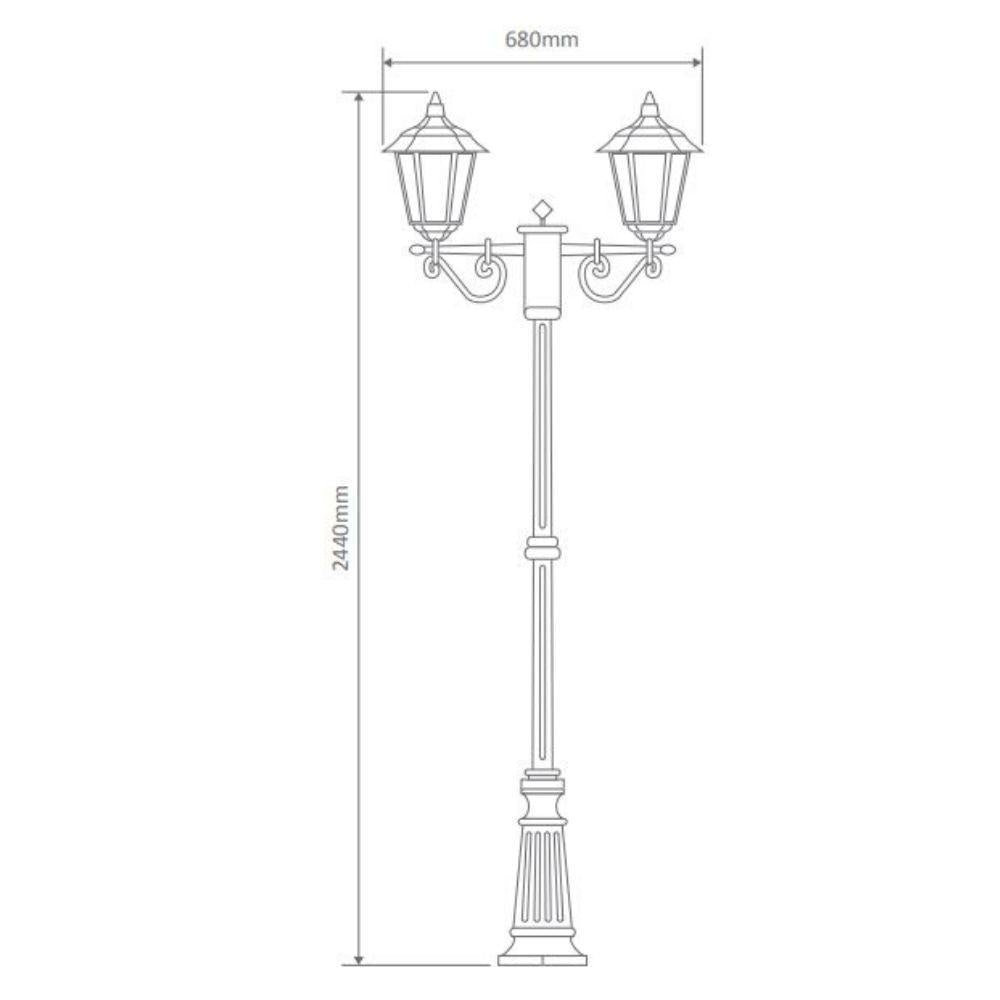 Domus GT-430 Turin - Twin Head Tall Post Light-Domus Lighting-Ozlighting.com.au