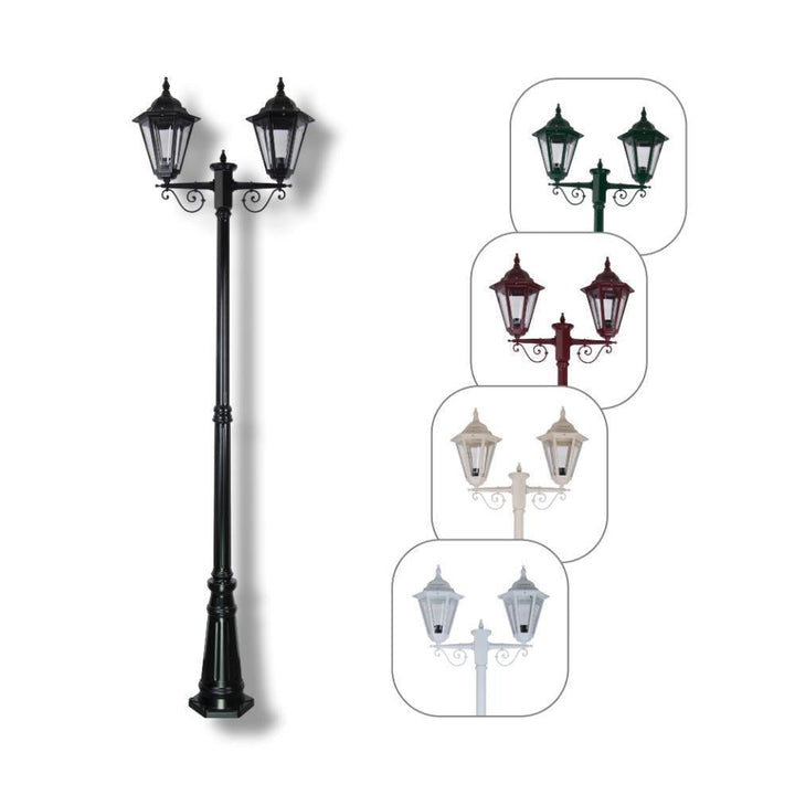 Domus GT-430 Turin - Twin Head Tall Post Light-Domus Lighting-Ozlighting.com.au