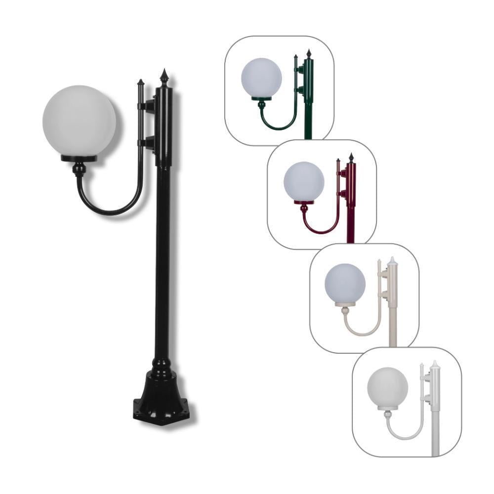 Domus GT-606 Lisbon - 25cm Sphere Curved Arm Short Post Light-Domus Lighting-Ozlighting.com.au