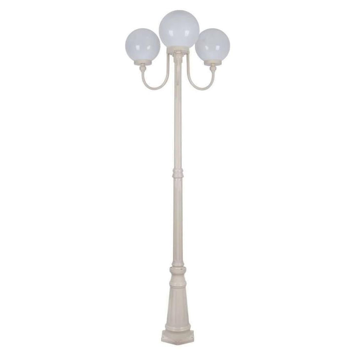 Domus GT-624 Lisbon - Triple 25cm Spheres Curved Arms Tall Post Light-Domus Lighting-Ozlighting.com.au