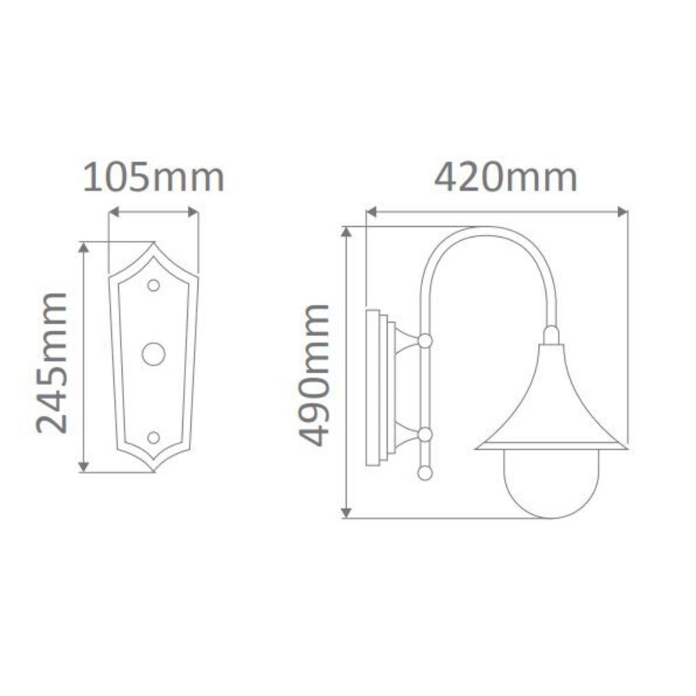 Domus GT-652 Monaco - Curved Arm Downward Wall Light-Domus Lighting-Ozlighting.com.au