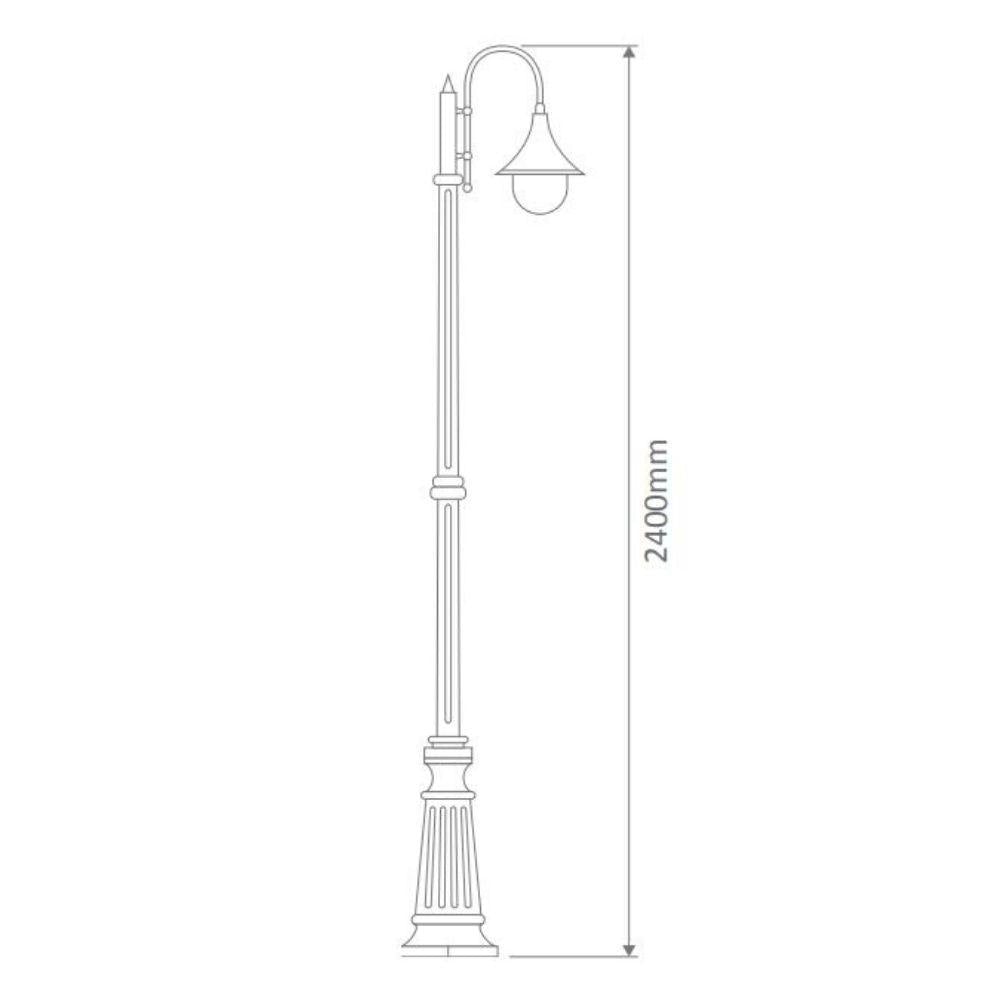 Domus GT-660 Monaco - Single Head Tall Post-Domus Lighting-Ozlighting.com.au