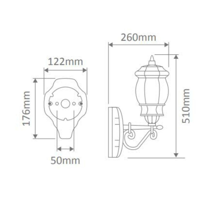 Domus GT-671 Vienna - Straight Arm Upward Wall Light-Domus Lighting-Ozlighting.com.au