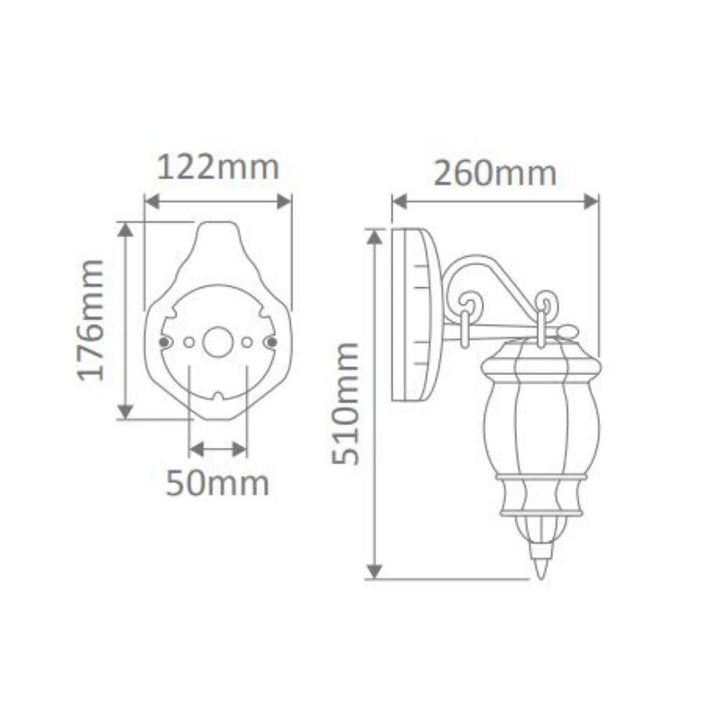 Domus GT-672 Vienna - Straight Arm Downward Wall Light-Domus Lighting-Ozlighting.com.au