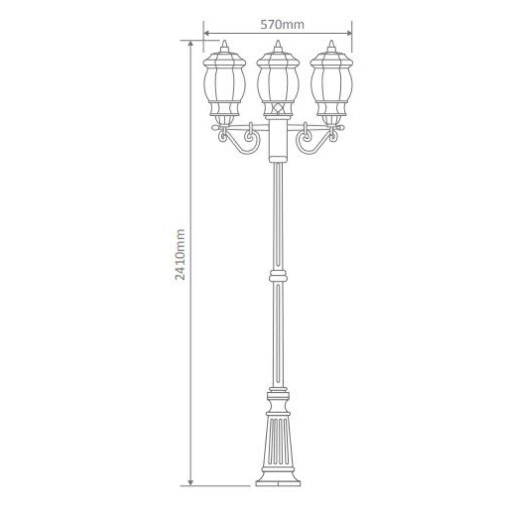 Domus GT-682 Vienna - Triple Head Tall Post-Domus Lighting-Ozlighting.com.au