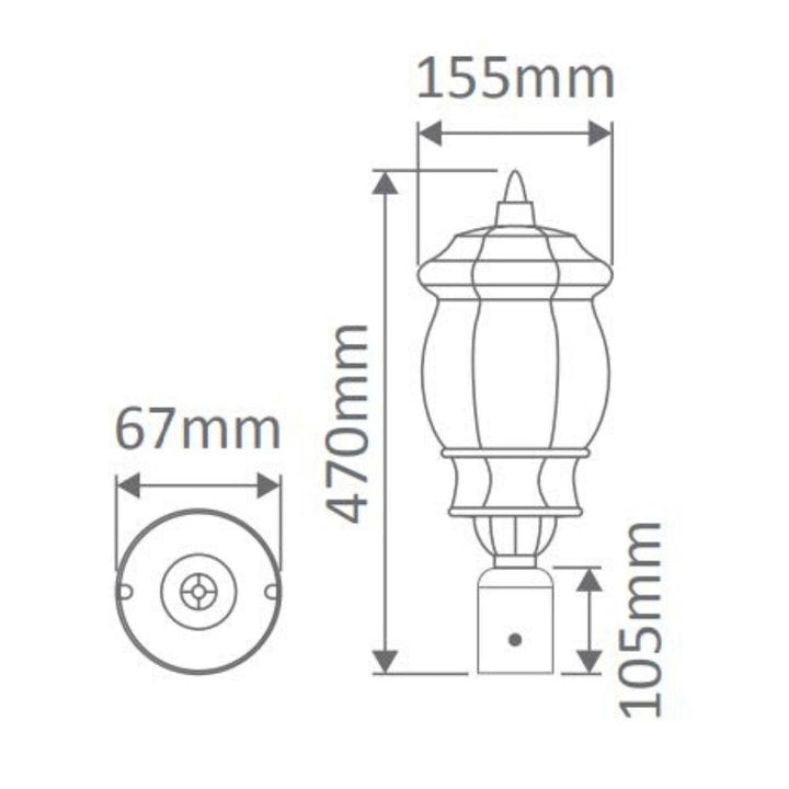 Domus GT-689 Vienna - Exterior Post Top Light-Domus Lighting-Ozlighting.com.au