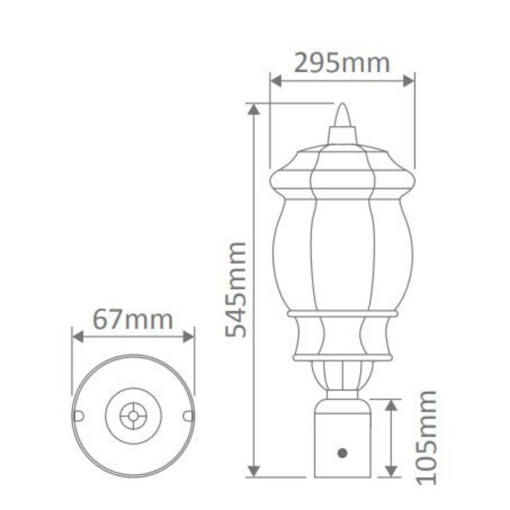 Domus GT-696 Vienna Large - Exterior Post Top Light-Domus Lighting-Ozlighting.com.au