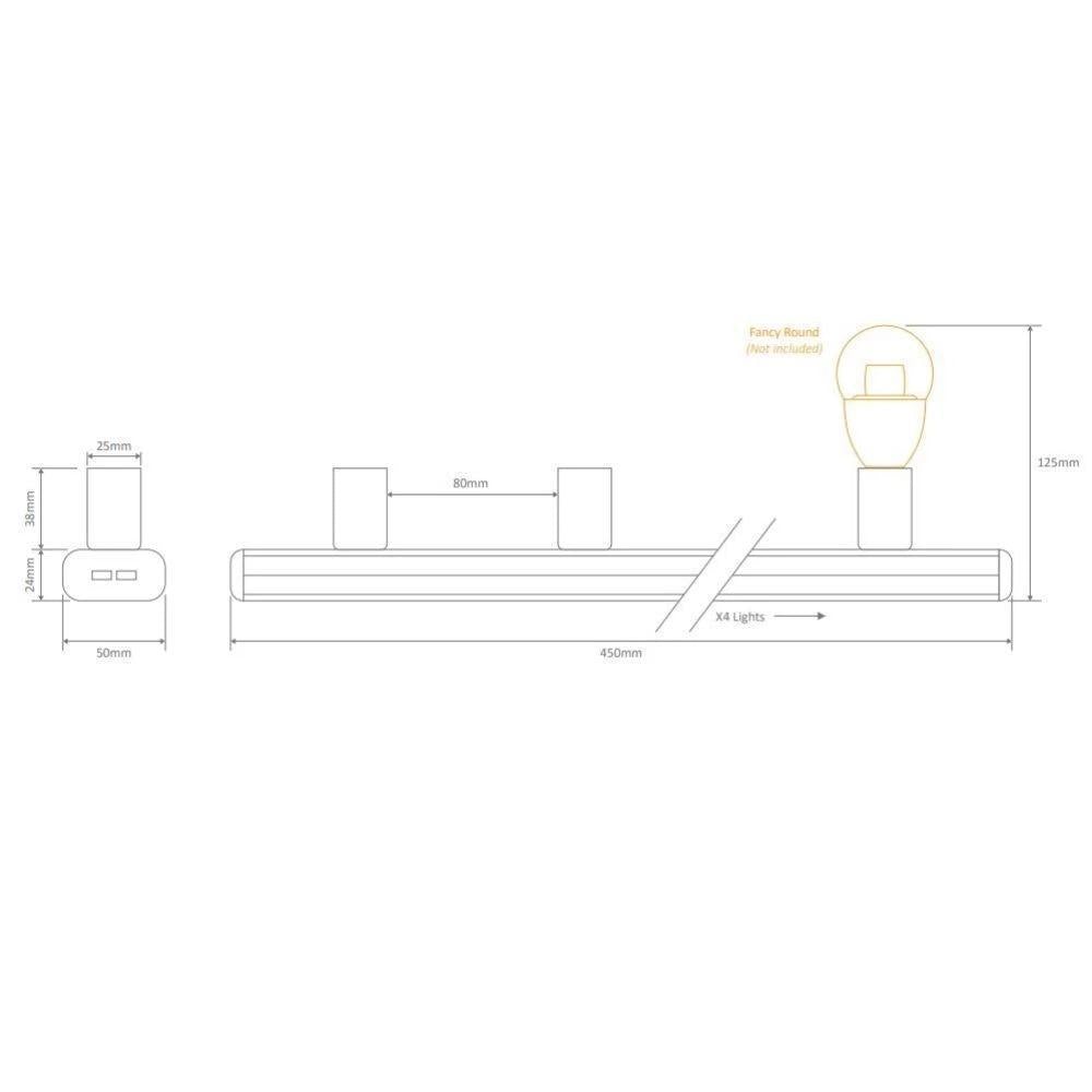 Domus HL-804-4 - 4 Light Hollywood Light 45cm-Domus Lighting-Ozlighting.com.au