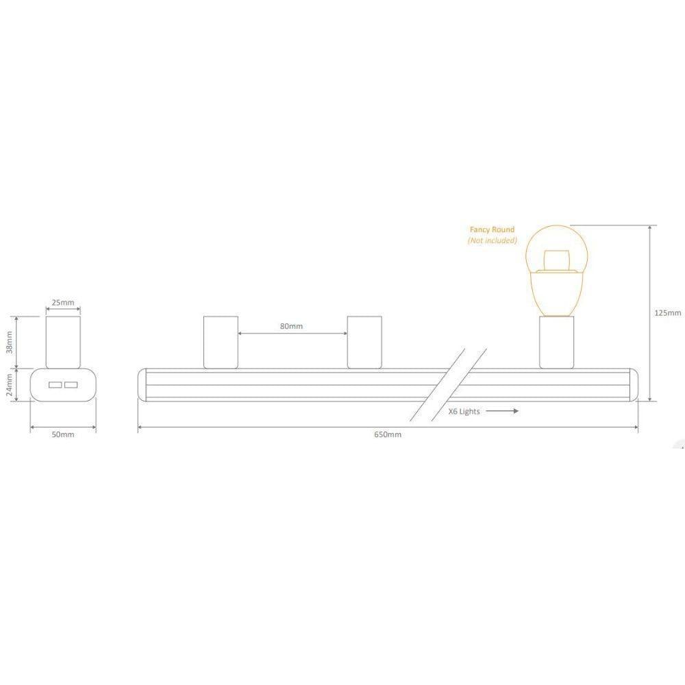 Domus HL-804-6 - 6 Light Hollywood Light 65cm-Domus Lighting-Ozlighting.com.au