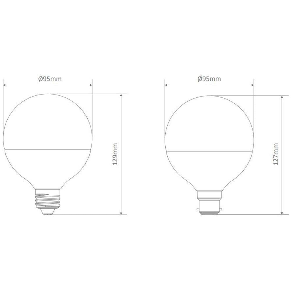 Domus KEY-G95 - 12W LED G95 Spherical Shape Frosted Glass Globe - B22-Domus Lighting-Ozlighting.com.au