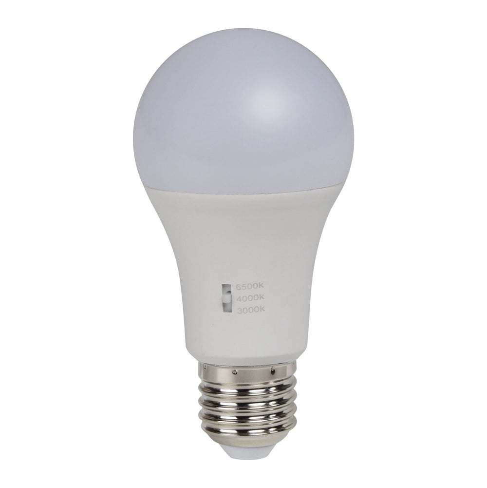 Domus KEY-GLS-TRIO - 12W LED Dimmable Tri-Colour GLS A60 Shape Frosted PC Globe - B22/E27-Domus Lighting-Ozlighting.com.au