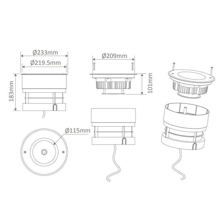 Domus MAGNETO-18 - 18W Magnetic Induction LED Inground Light 24V 45D S/Steel - DRIVER REQUIRED-Domus Lighting-Ozlighting.com.au