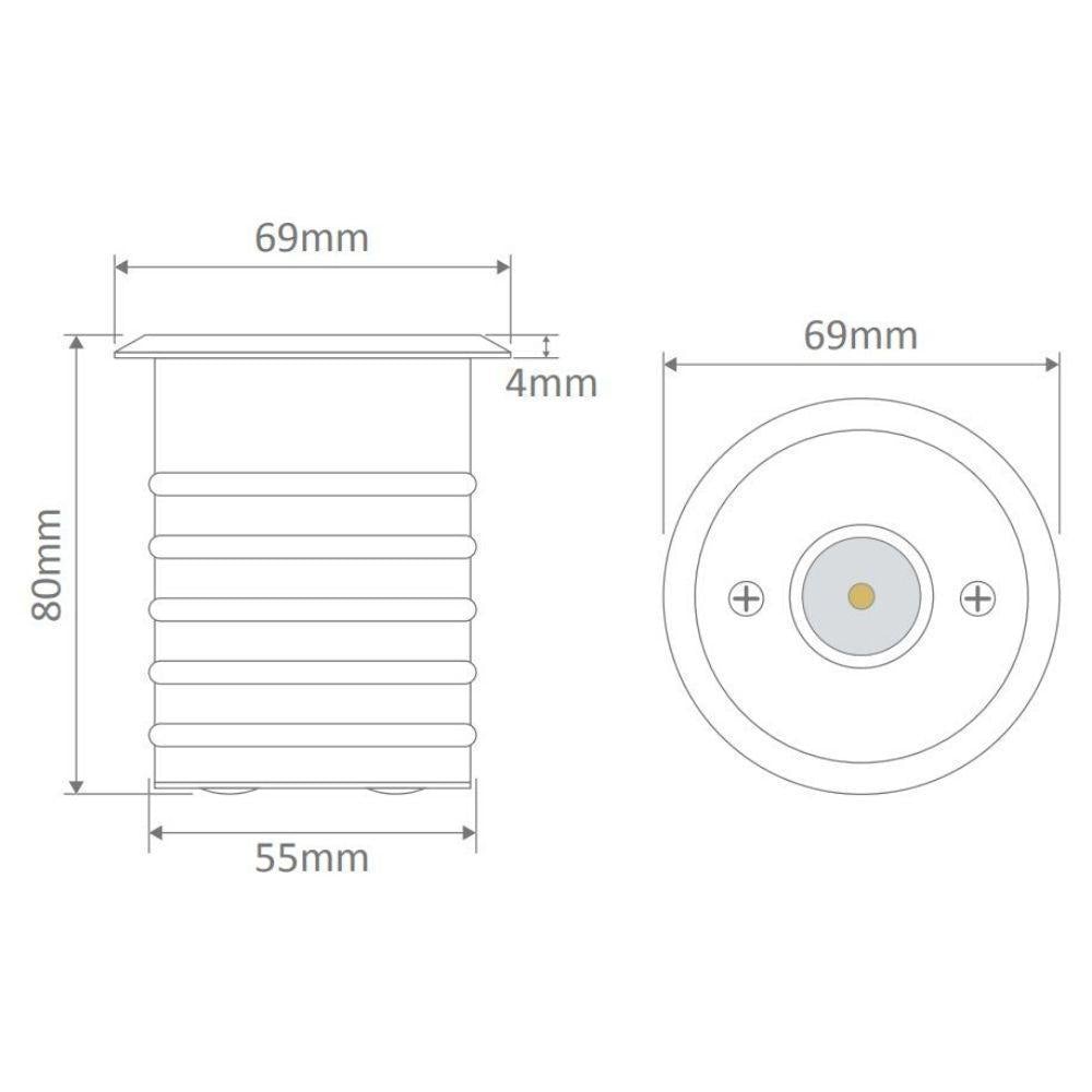 Domus MAGNETO-3 - 3W Magnetic Induction LED Inground Light 24V S/Steel - DRIVER REQUIRED-Domus Lighting-Ozlighting.com.au