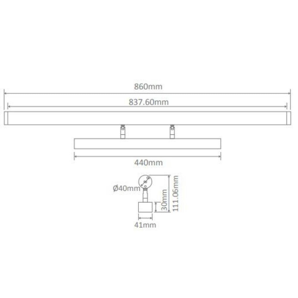 Domus MIRROR-15 - 15W LED Tri-Colour 860mm Wall Vanity or Picture Light-Domus Lighting-Ozlighting.com.au