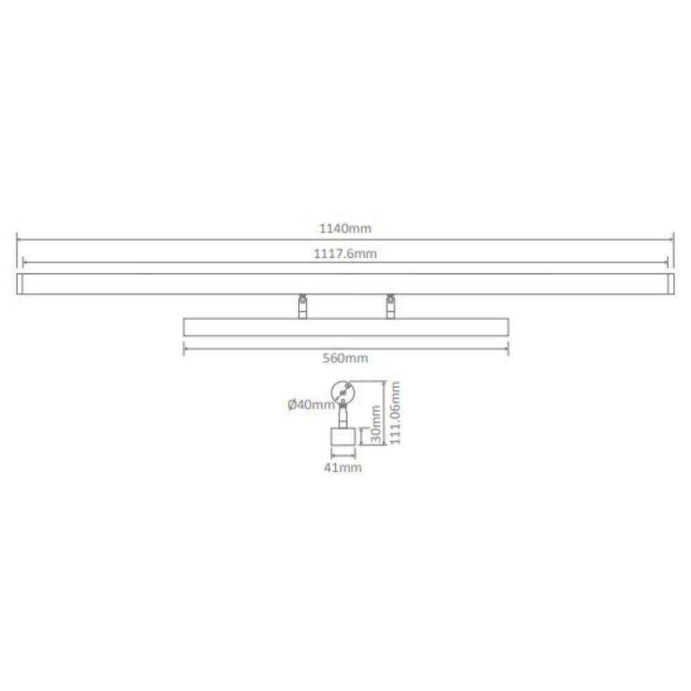 Domus MIRROR-20 - 20W LED Tri-Colour 1140mm Wall Vanity or Picture Light-Domus Lighting-Ozlighting.com.au