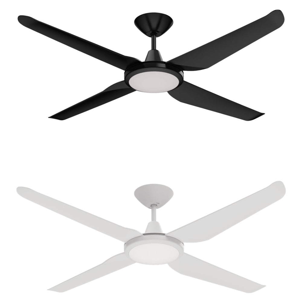 Domus MOTION-52-LIGHT - 4 Blade 52" 1320mm DC Ceiling Fan with Switchable CCT LED Light-Domus Lighting-Ozlighting.com.au