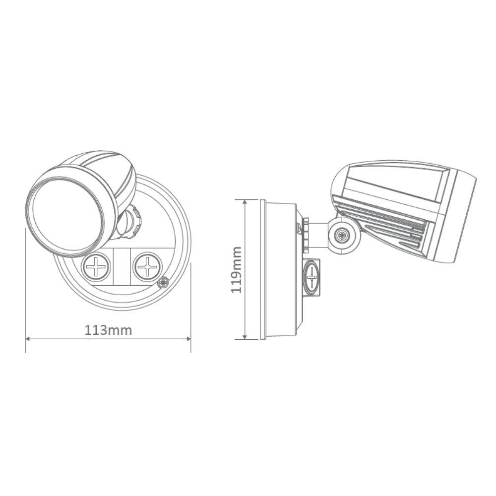 Domus MURO-13 - 13W LED Single Head Exterior Spotlight IP54 Silver - 5000K-Domus Lighting-Ozlighting.com.au