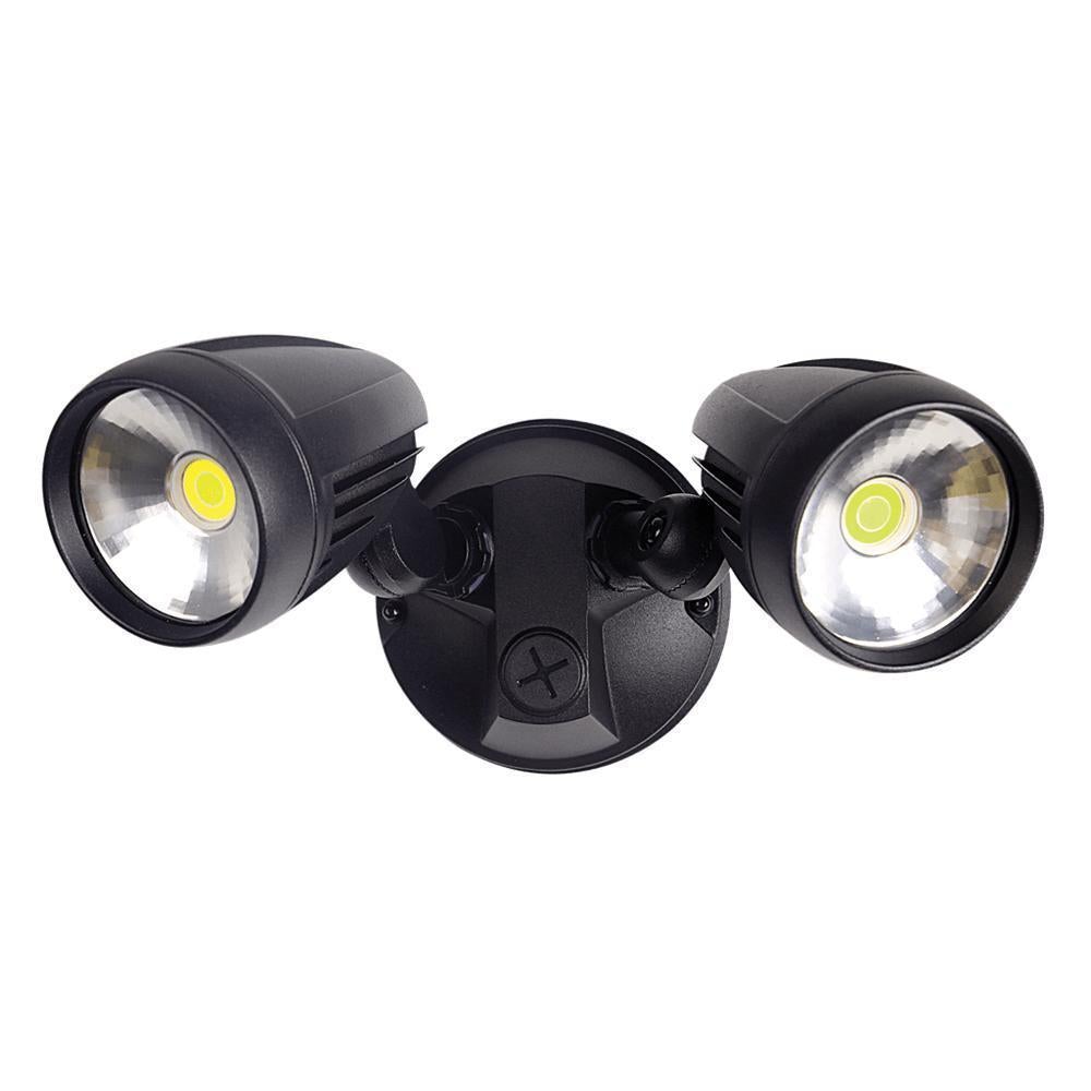 Domus MURO-PRO-30 - 30W LED Tri-Colour Twin Head Exterior Spotlight IP54-Domus Lighting-Ozlighting.com.au