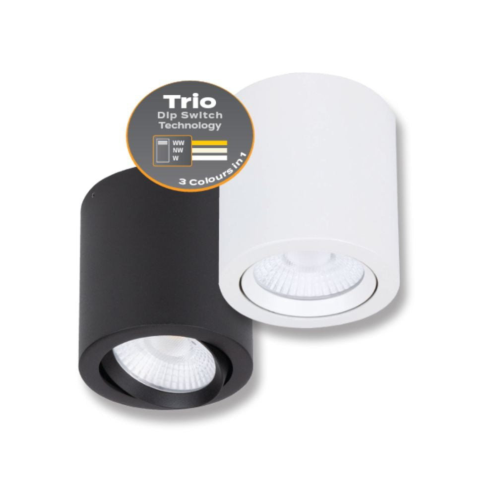 Domus NEO-SM-TILT-TRIO - 10W/20W LED Tri-Colour Dimmable Tiltable Surface Mount Downlight-Domus Lighting-Ozlighting.com.au