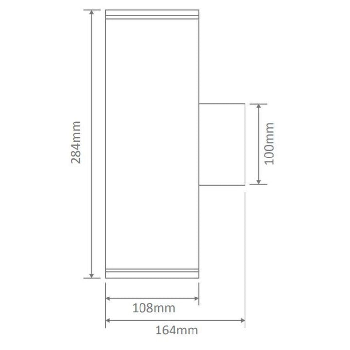 Domus PIPER-2 - Large Round or Square Up/Down Exterior Wall Light IP65-Domus Lighting-Ozlighting.com.au