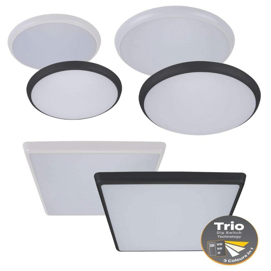 Domus SOLAR-TRIO - 200/300/400 Colour Switchable LED Ceiling Light IP54 - TRIO-Domus Lighting-Ozlighting.com.au