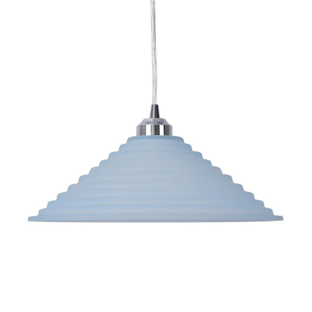 Domus STEP-GLASS - 1 Light Art Deco 250mm/300mm/350mm/400mm Stepped Glass Pendant-Domus Lighting-Ozlighting.com.au