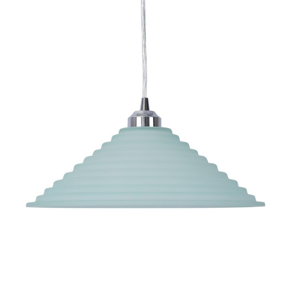 Domus STEP-GLASS - 1 Light Art Deco 250mm/300mm/350mm/400mm Stepped Glass Pendant-Domus Lighting-Ozlighting.com.au