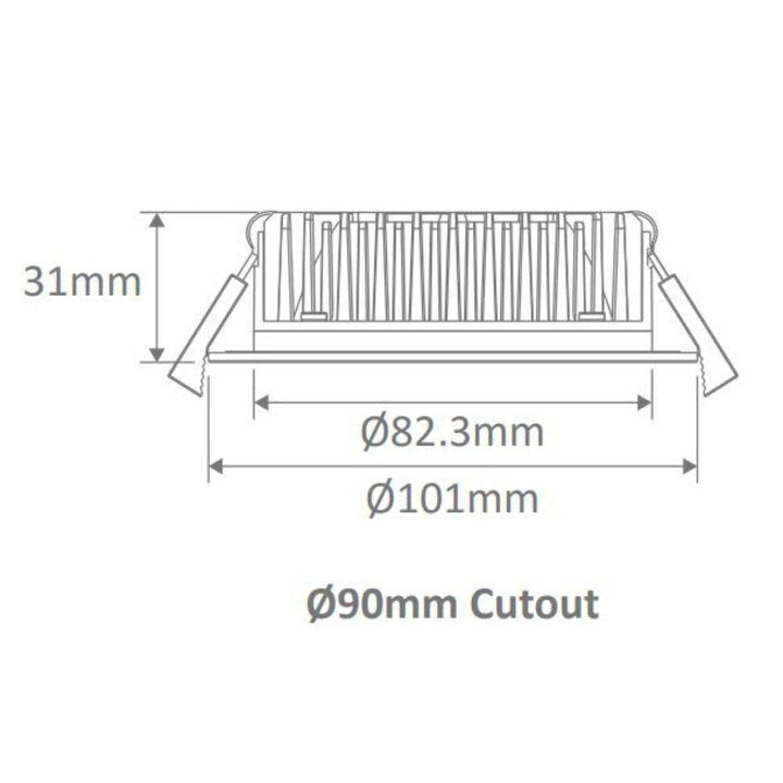 Domus TEK-13 - 13W LED Tri-Colour Dimmable Round Flat Face Downlight IP44-Domus Lighting-Ozlighting.com.au