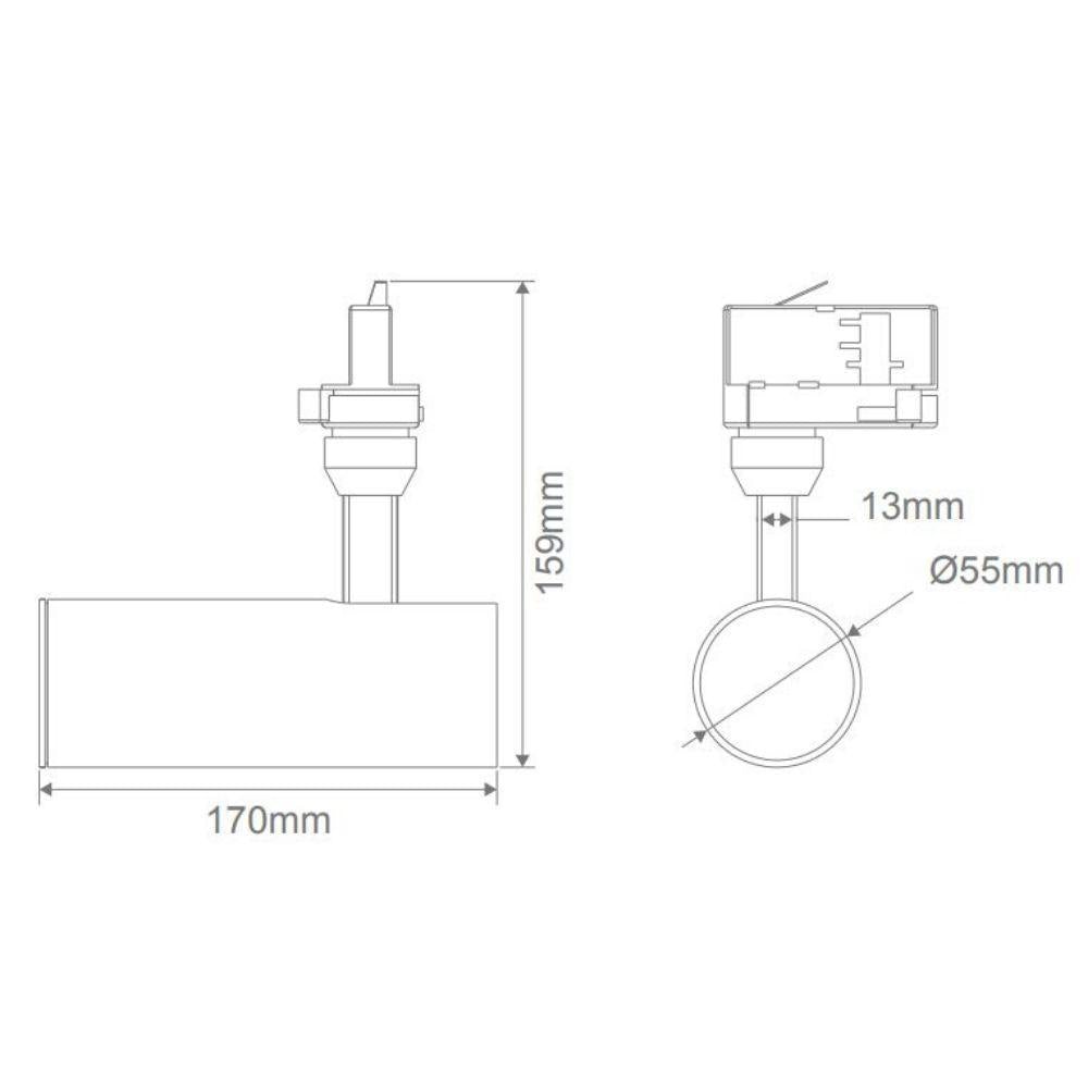 Domus THOR-15 - 15W LED 3-Circuit Slim Track Mounted Head Spot Light-Domus Lighting-Ozlighting.com.au