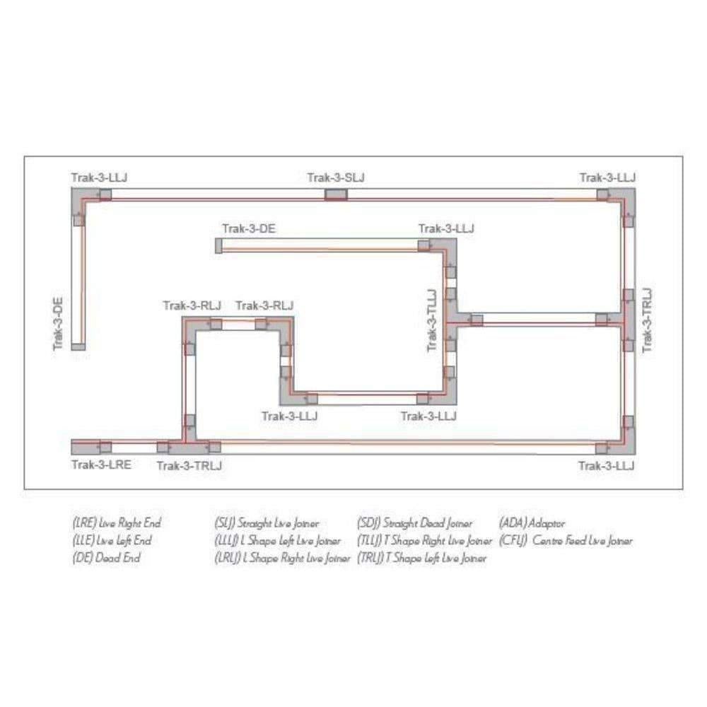 Domus TRAK-3-CFLJ - 3-Circuit Centre Feed Live Joiner Accessory-Domus Lighting-Ozlighting.com.au