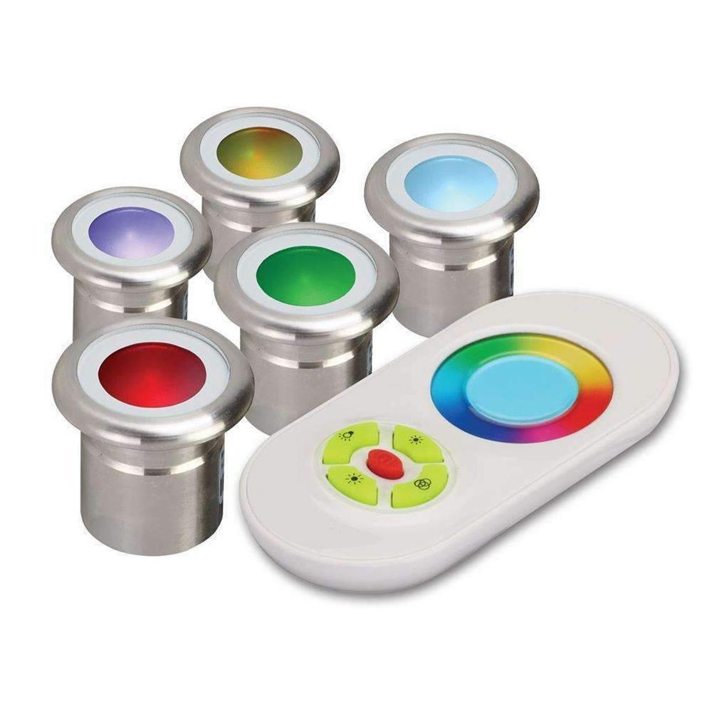 Domus VIVID-5PK-RGB - Five Pack LED Deck Light IP67 Plug'n'Play DIY Kit S/Steel - RGB-Domus Lighting-Ozlighting.com.au