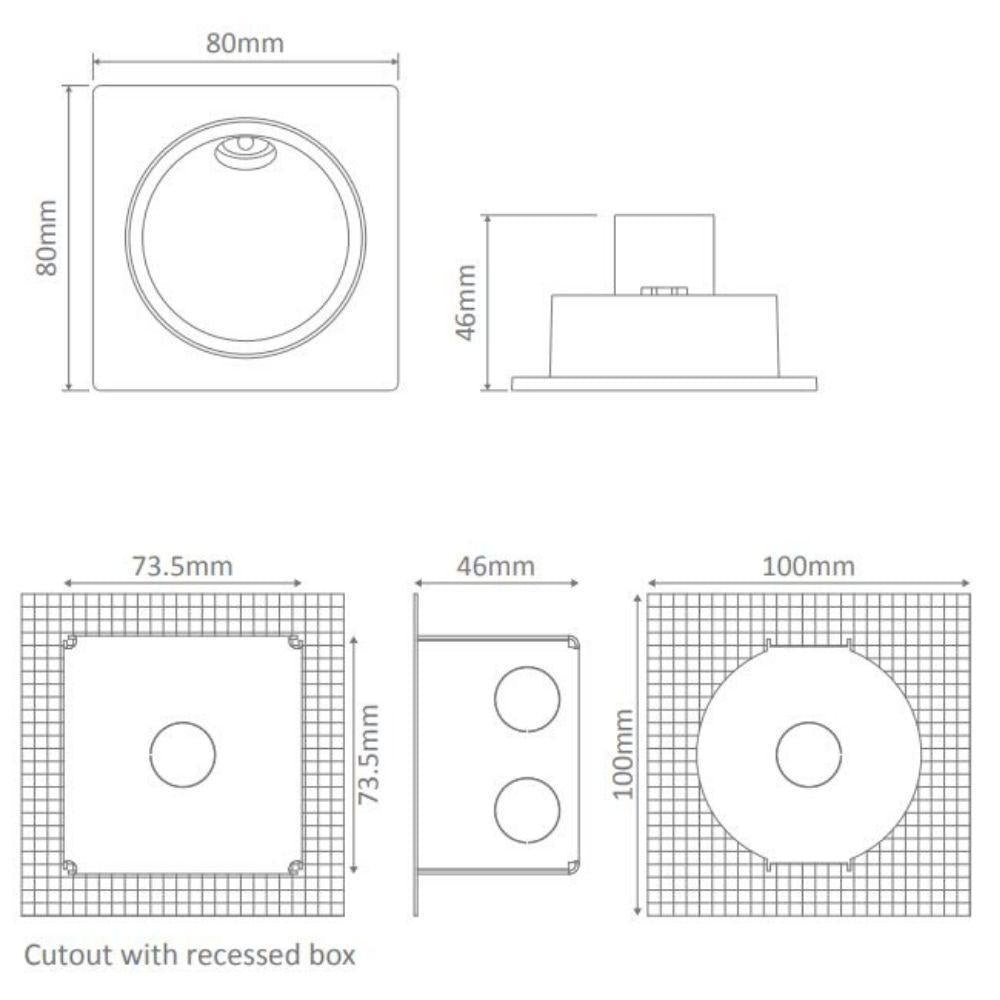 Domus YOU-3 - 3W LED Interior/Exterior Round/Square Recessed Step Light IP54-Domus Lighting-Ozlighting.com.au