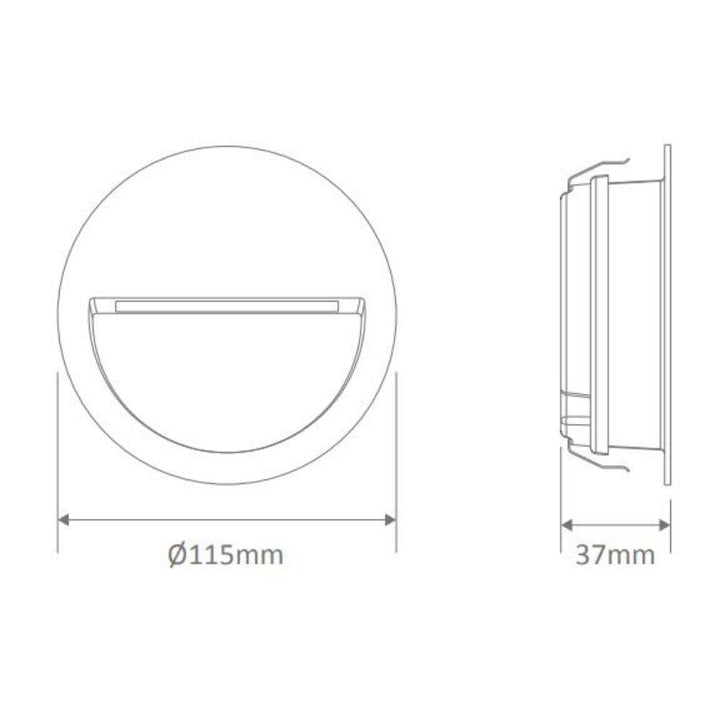 Domus ZAC-4-RND - 4W 12V DC LED Exterior Round Recessed Step Light IP65 - DRIVER REQUIRED-Domus Lighting-Ozlighting.com.au