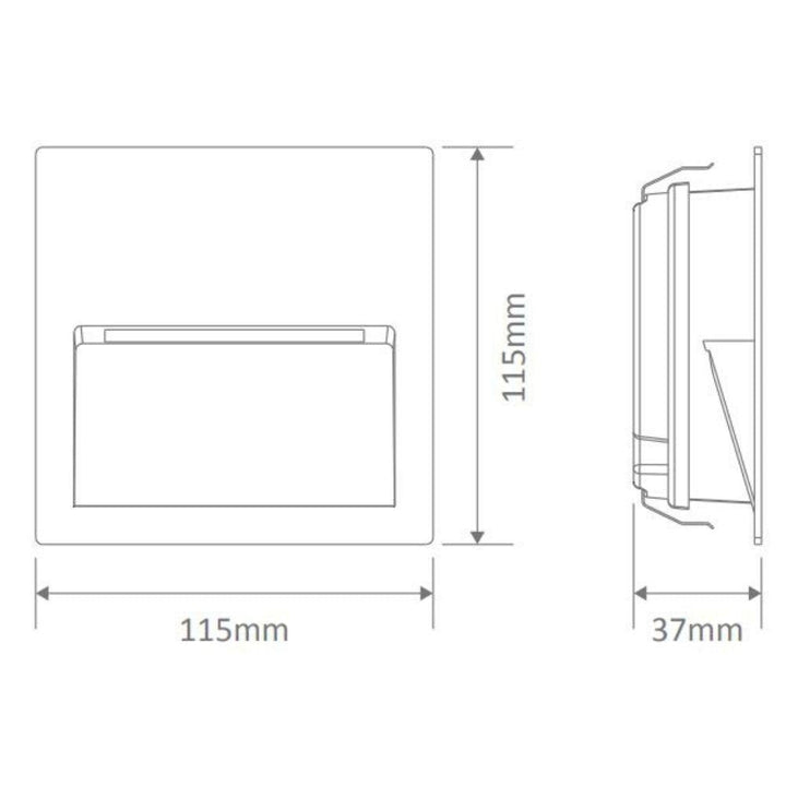 Domus ZAC-4-SQR - 4W 12V DC LED Exterior Square Recessed Step Light IP65 - DRIVER REQUIRED-Domus Lighting-Ozlighting.com.au