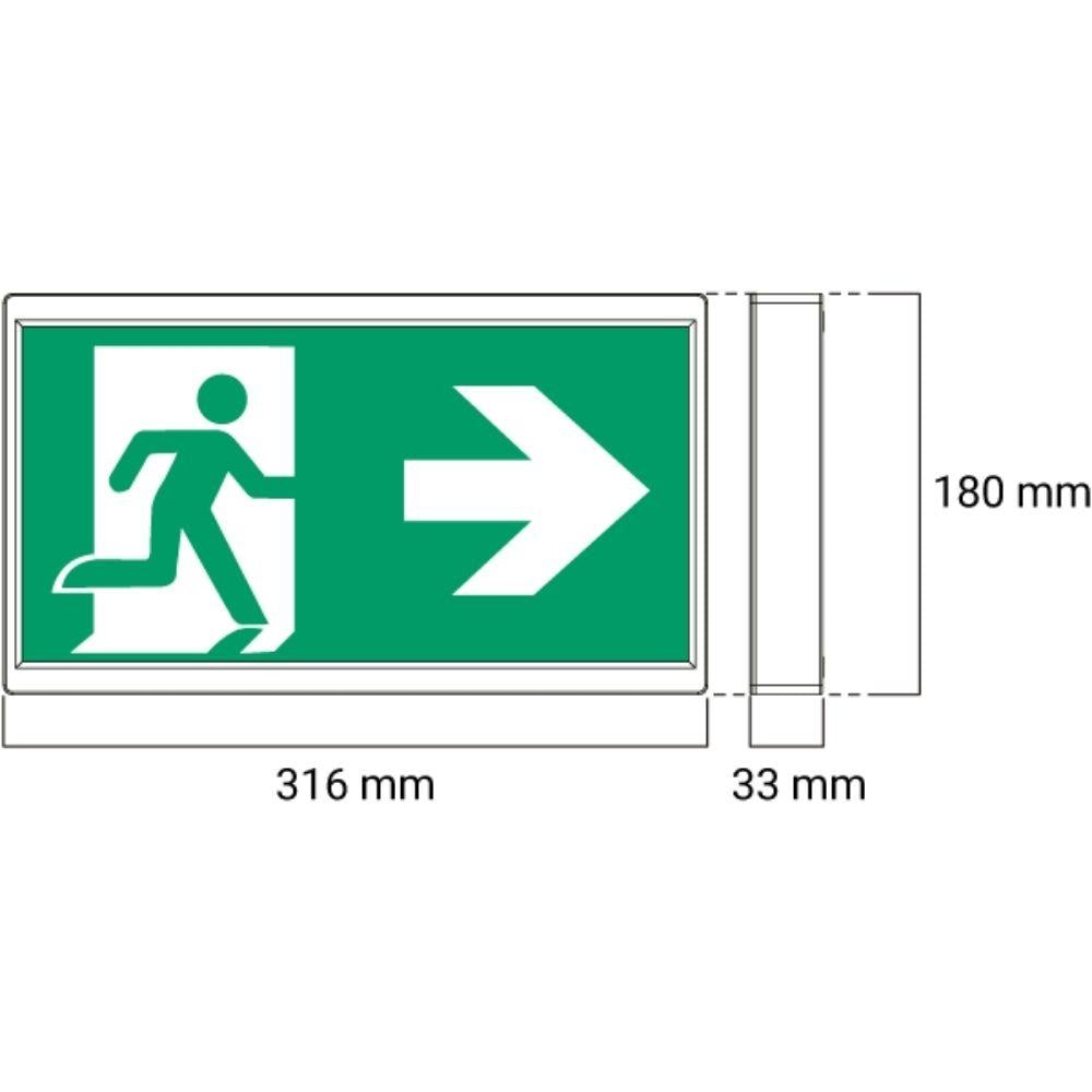 Ektor BOXIT-SLIM - Boxit Slimline Emergency Wall Mounted Exit Light IP20-Ektor Lighting-Ozlighting.com.au