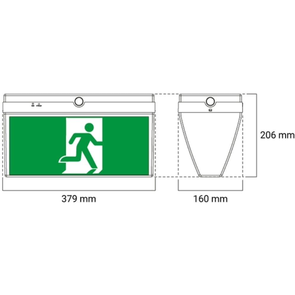 Ektor BOXIT - Wall/Ceiling Emergency Exit Sign IP20-Ektor Lighting-Ozlighting.com.au