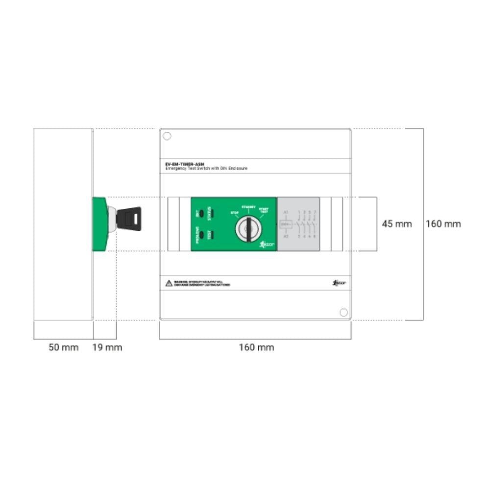 Ektor EMERGENCY-TEST-SWITCH - Emergency Test Switch Assembly Basic IP20-Ektor Lighting-Ozlighting.com.au