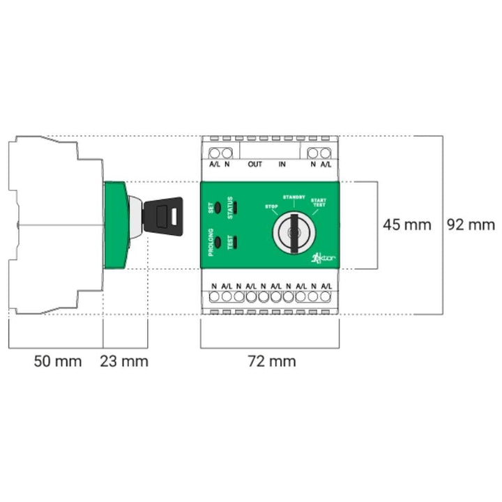 Ektor EMERGENCY-TEST-SWITCH-TIMER - Emergency Test Switch and Timer IP20-Ektor Lighting-Ozlighting.com.au