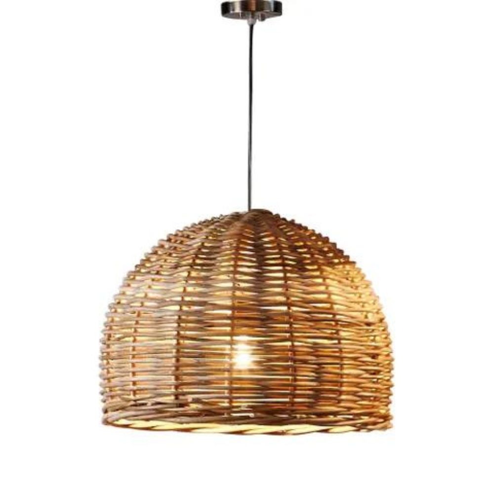 Emac & Lawton RATTAN - 1 Light Rattan Ceiling Pendant-Emac & Lawton-Ozlighting.com.au