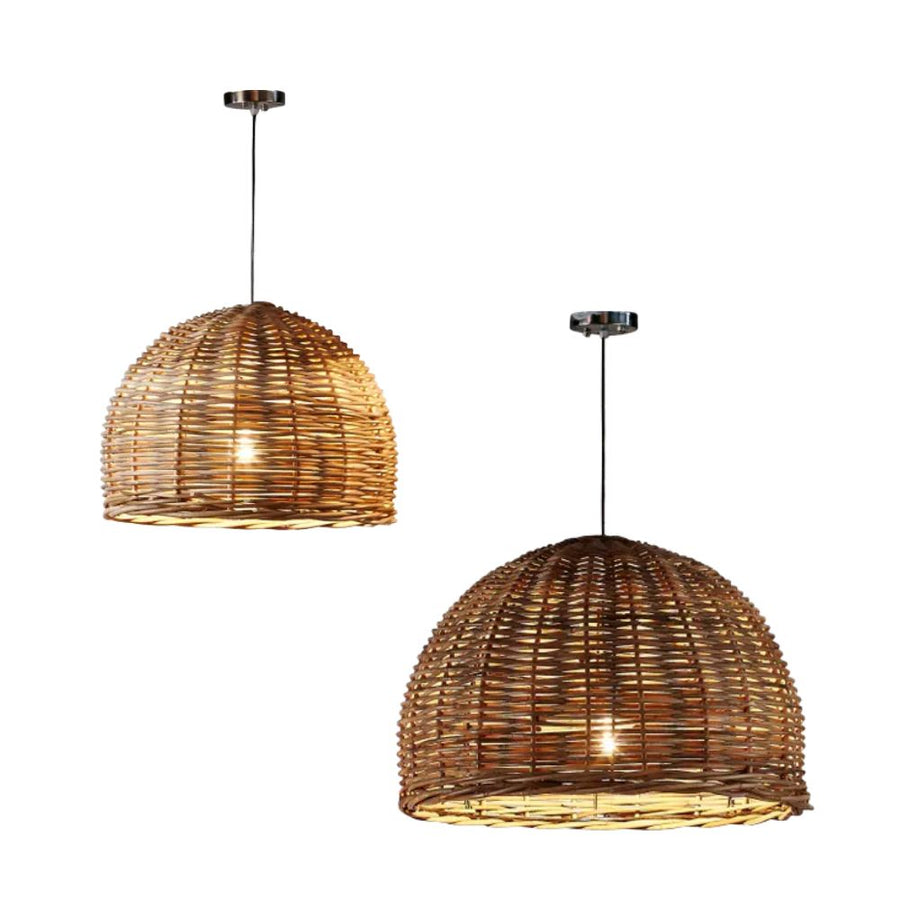 Emac & Lawton RATTAN - 1 Light Rattan Ceiling Pendant-Emac & Lawton-Ozlighting.com.au