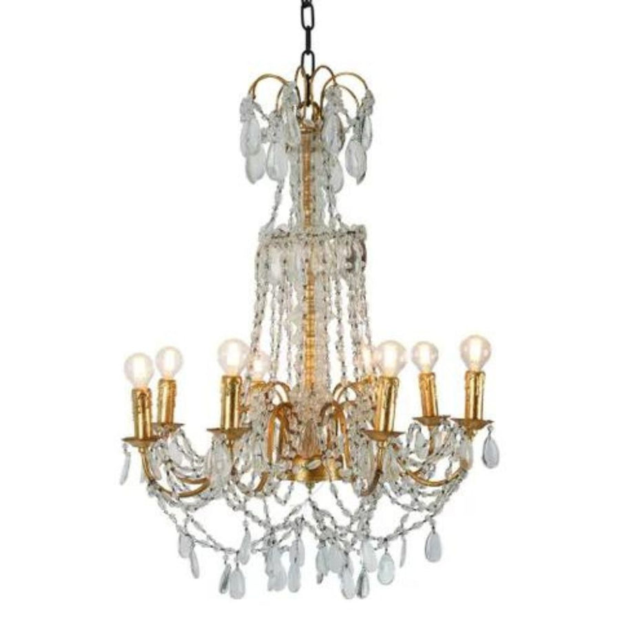 Emac & Lawton TOULON - 8 Light Glass Crystal Chandelier Pendant-Emac & Lawton-Ozlighting.com.au