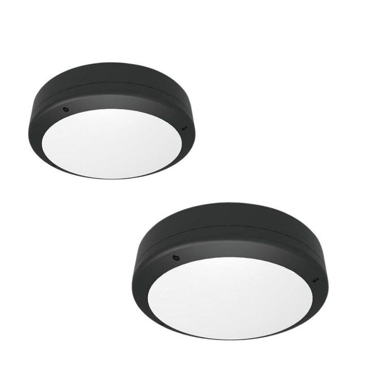 Energetic ROTUNDA - 9W/18W LED 265mm/350mm Round Exterior Bunker Light IP65 Black-Energetic Lighting-Ozlighting.com.au