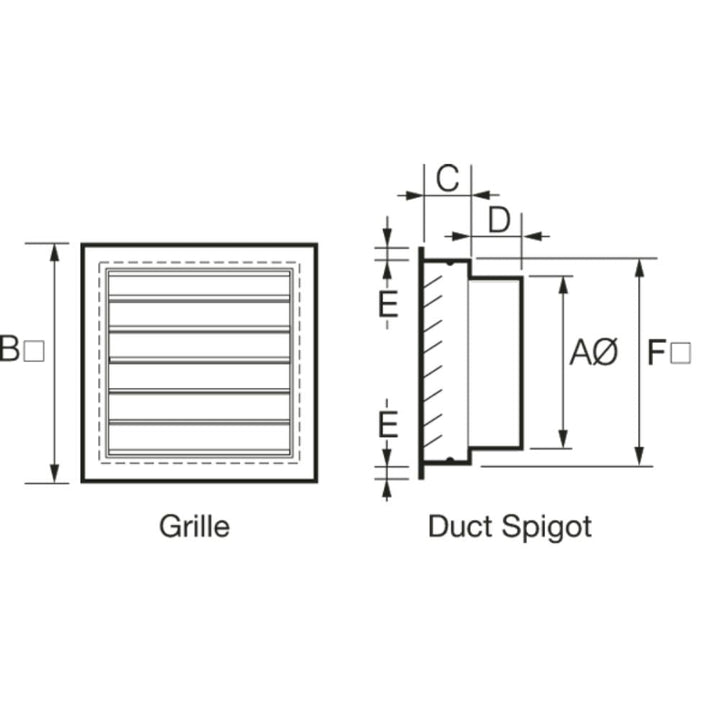 Fantech Trade - Aluminium External Fixed Louvre Grille-Fantech Trade-Ozlighting.com.au