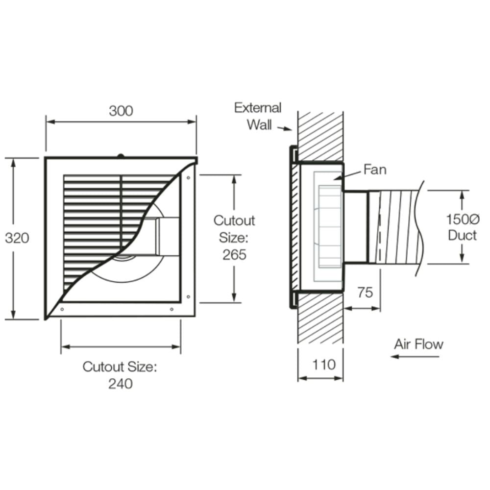 Fantech Trade EZIFIT - External Wall Mounted Fan IP44-Fantech Trade-Ozlighting.com.au